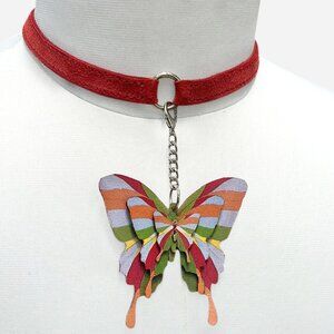Leather Butterfly Choker by Chenet L'rence